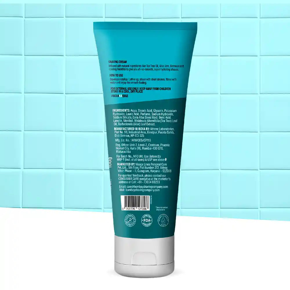 Shaving Cream | Tea Tree Oil & Aloe Vera, 100g