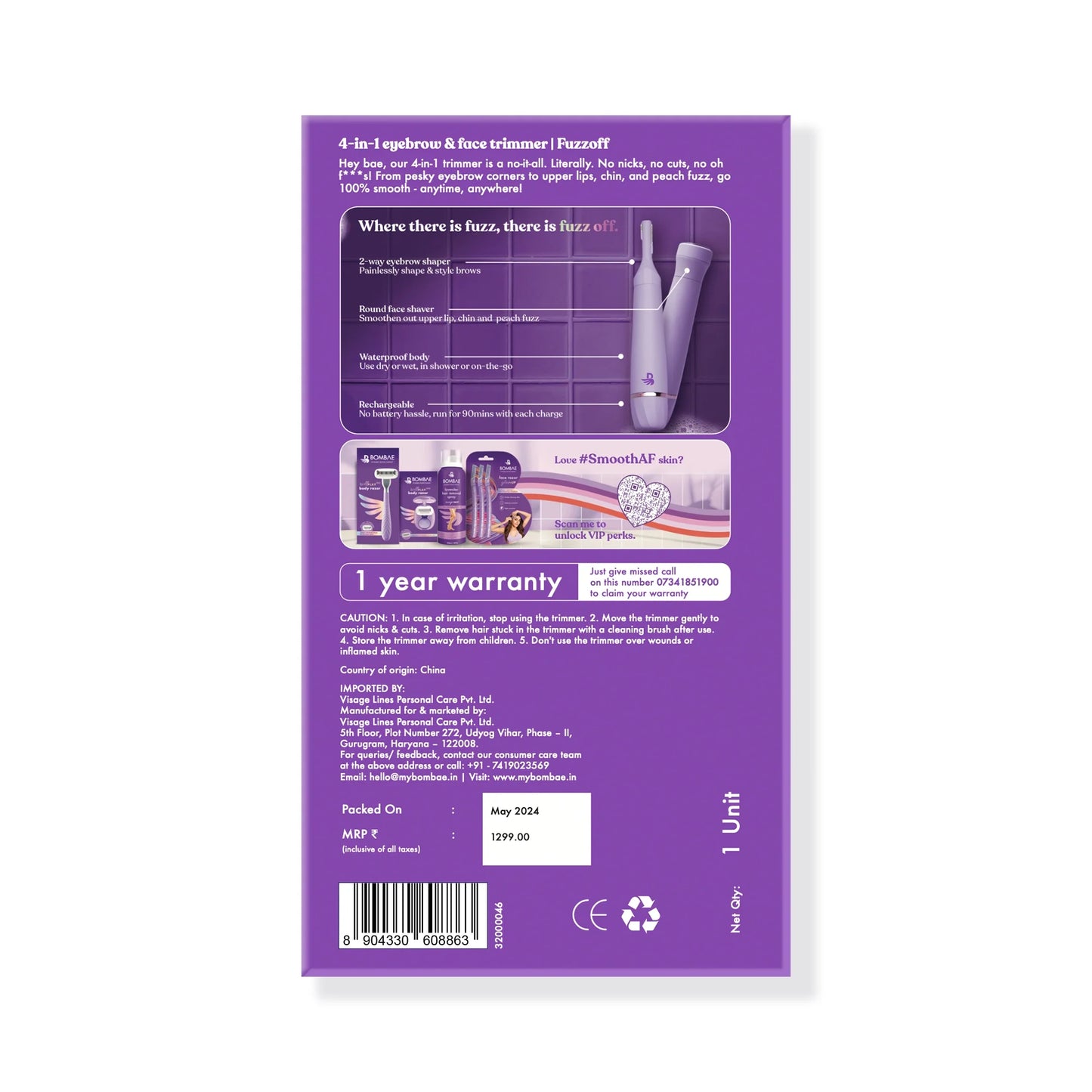 4-in-1 facial hair trimmer