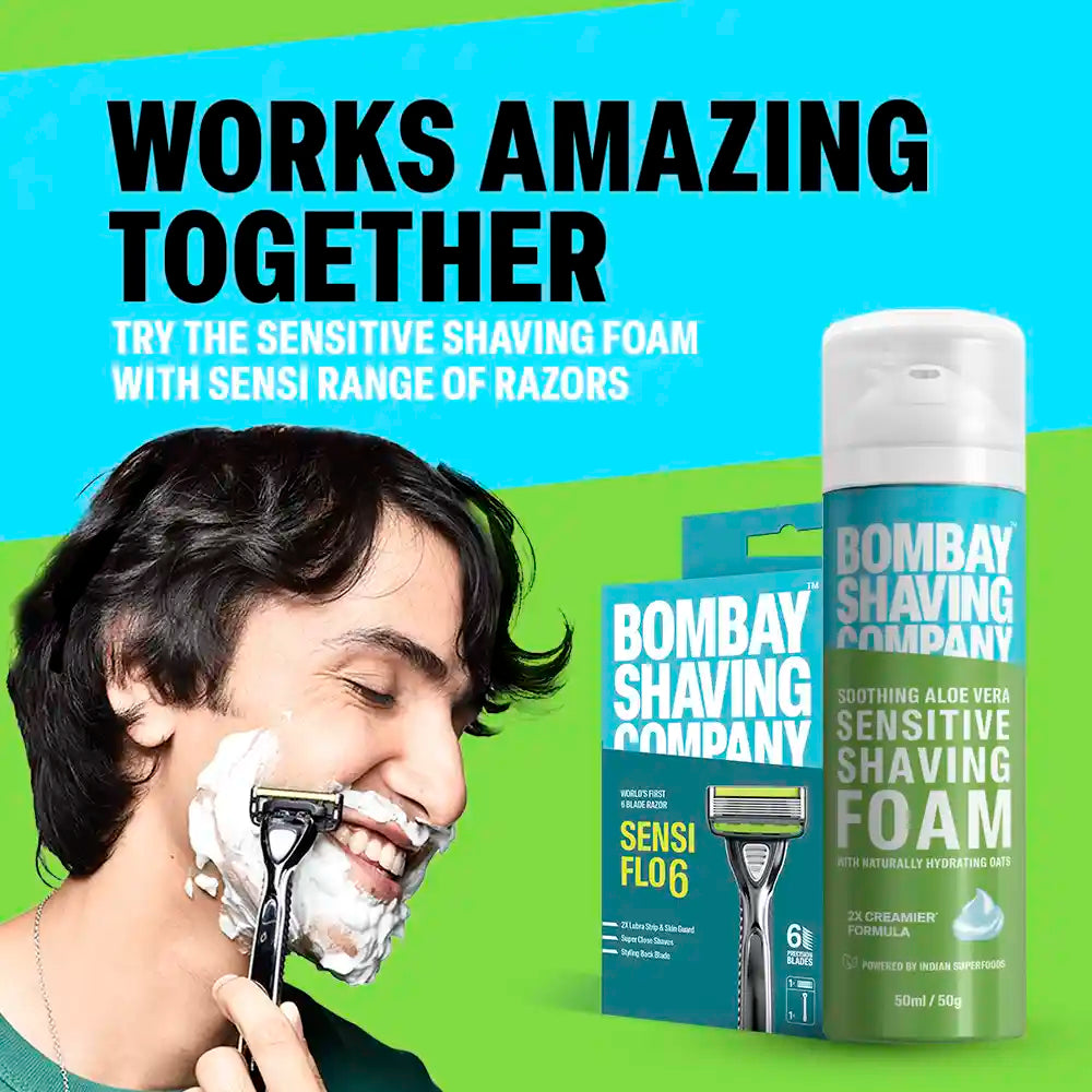 Charcoal & Sensitive Shaving Foam, 50g