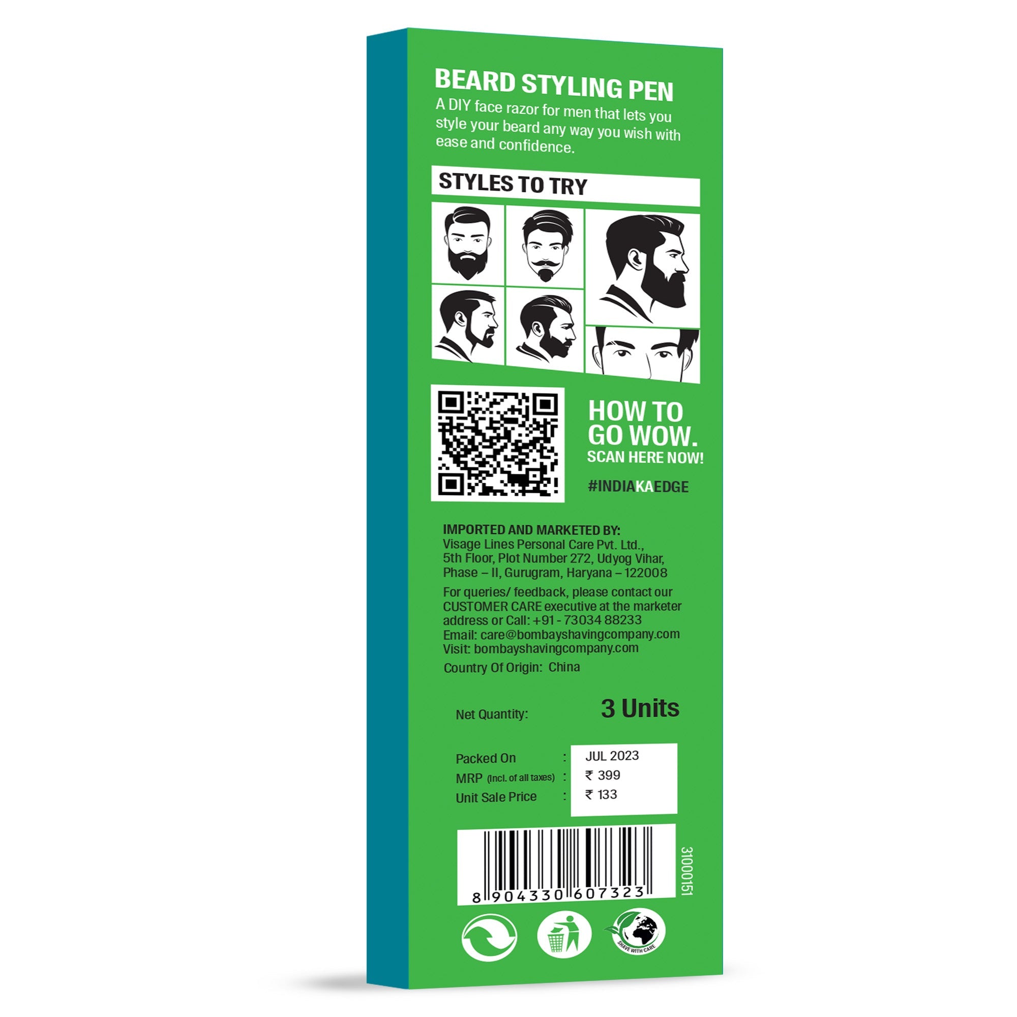Beard Styling Pen (Pack of 3)