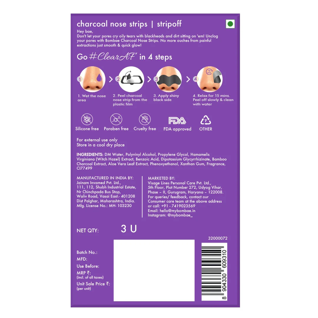 Charcoal Nose Strip | Pack of 3