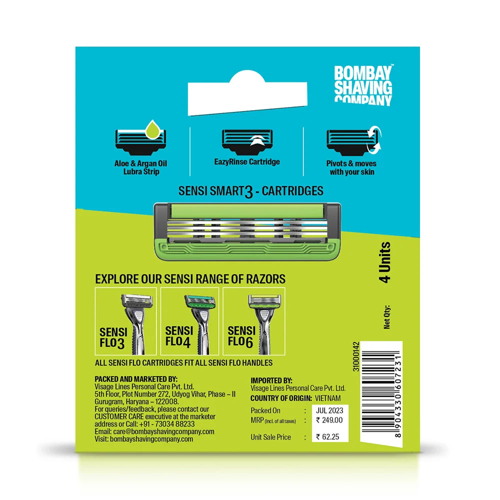 Sensi Smart3 Cartridge (Pack of 4 Blades)