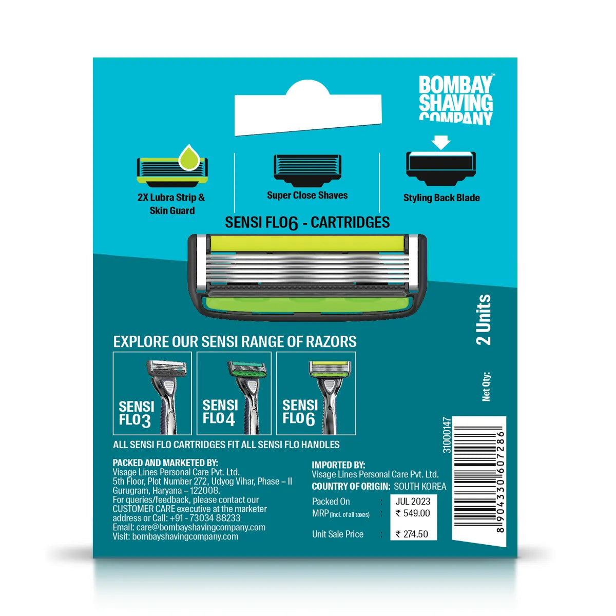 Sensi Flo6 / Luxe Cartridge (Pack of 2 Blades)