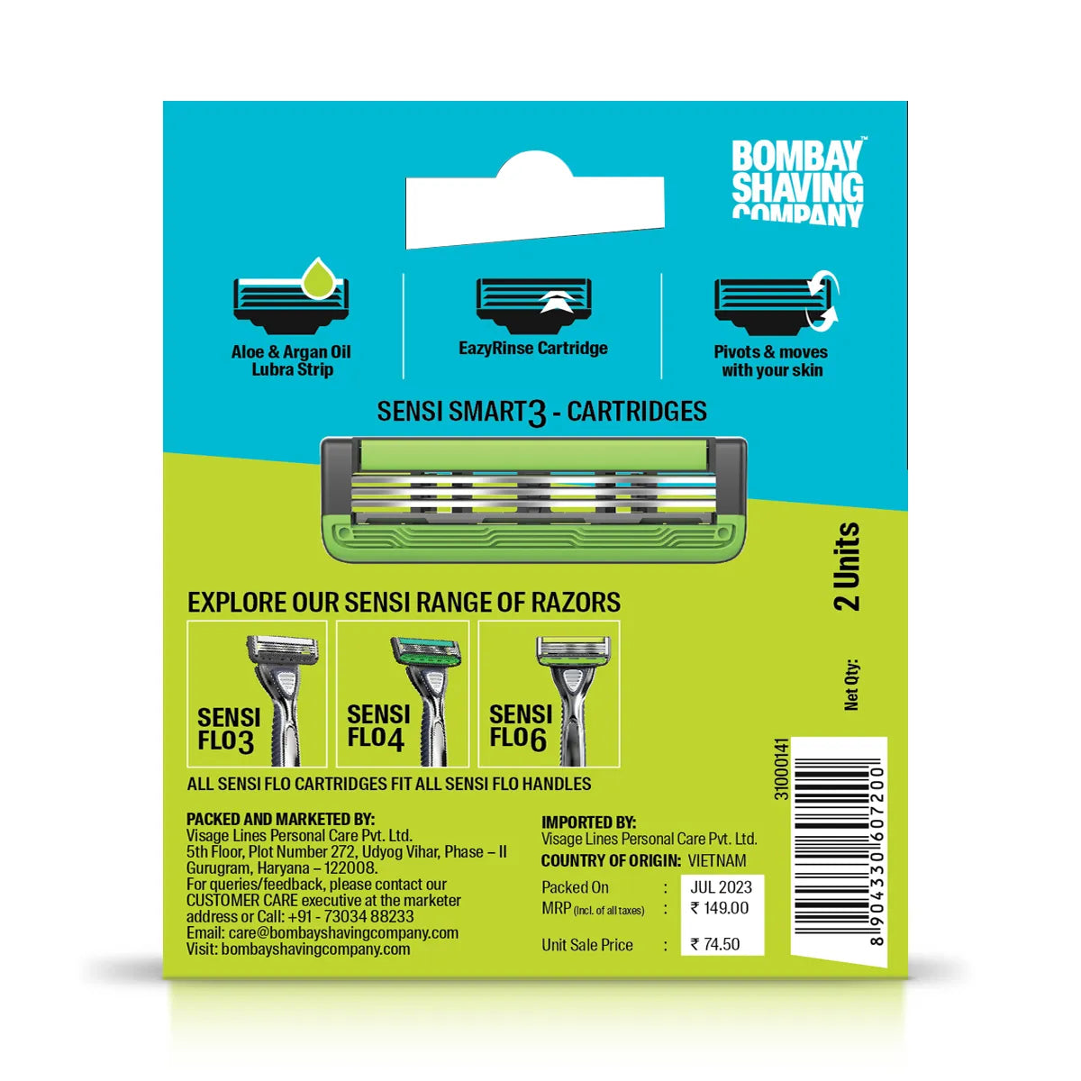 Sensi Smart3 Cartridges (Pack of 8 Blades)