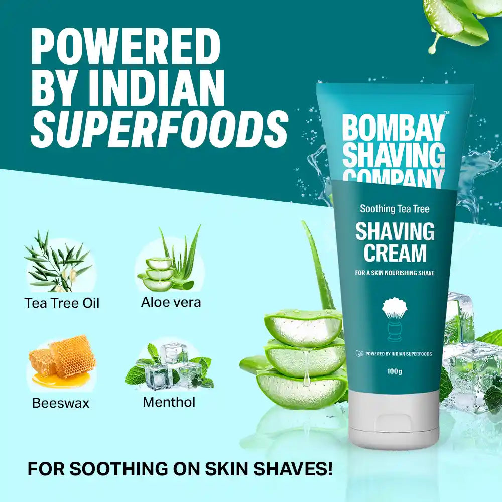 Shaving Cream | Tea Tree Oil & Aloe Vera, 100g