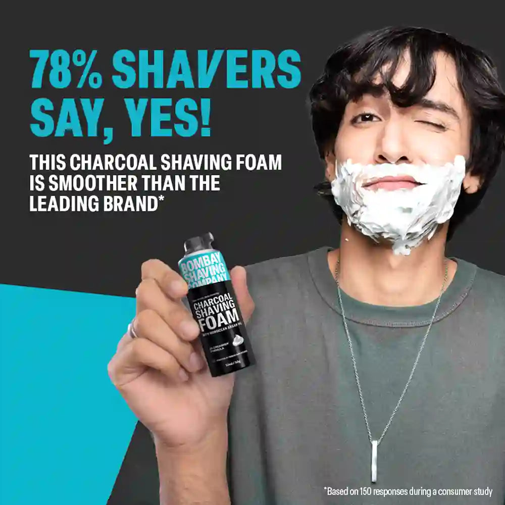 Charcoal & Sensitive Shaving Foam, 50g