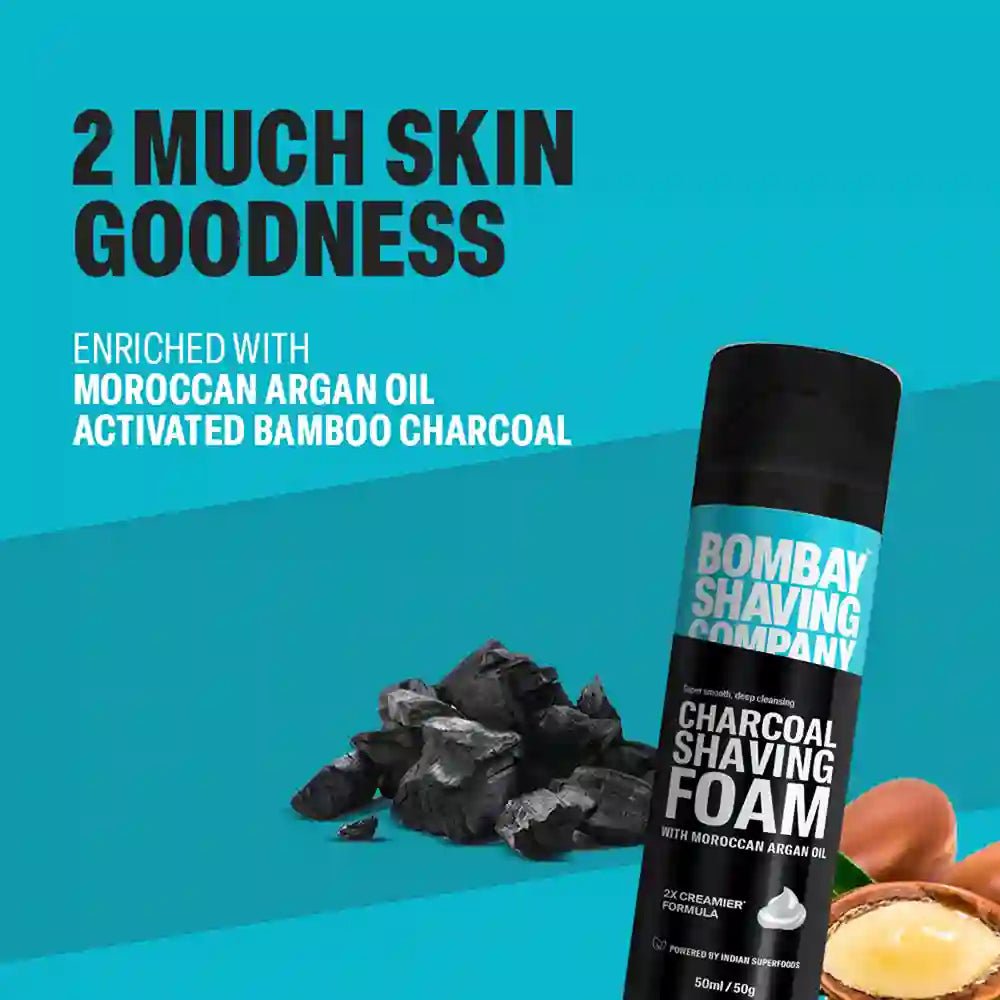 Charcoal & Sensitive Shaving Foam, 50g