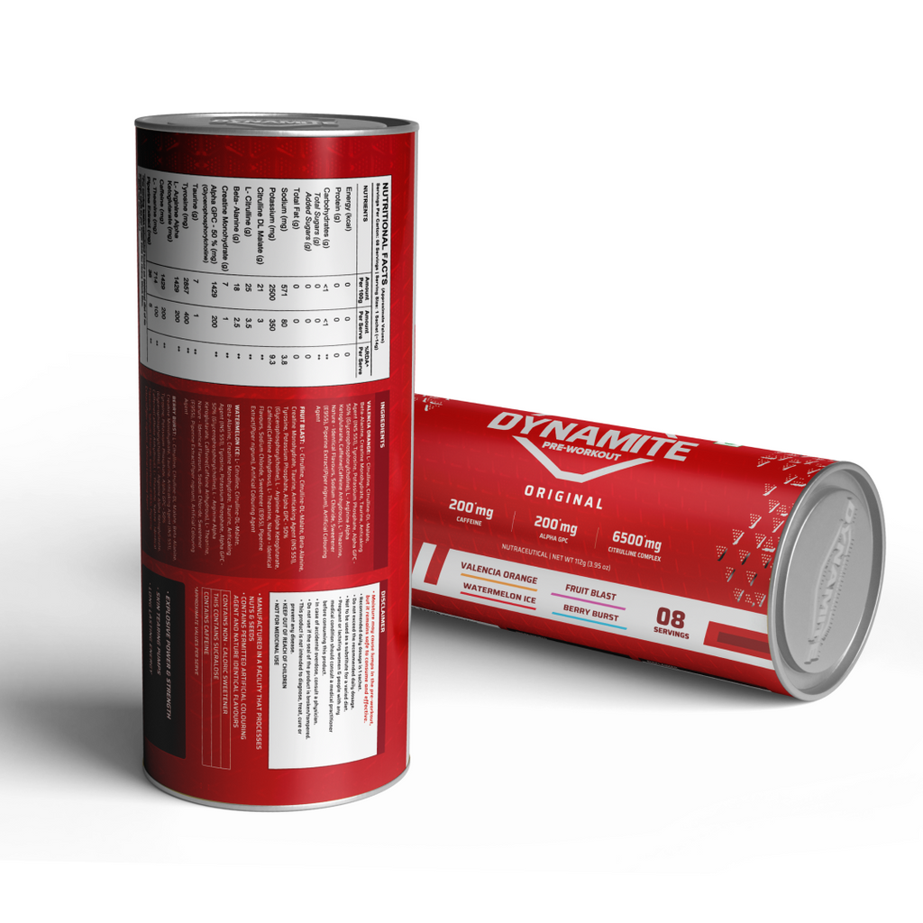 Dynamite Original Pre-workout Sachets (Pack of 8, Assorted Flavours)