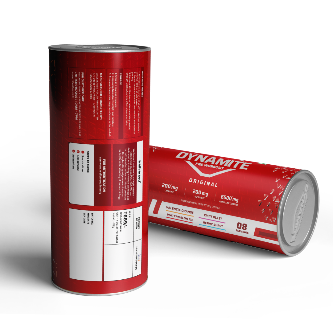 Dynamite Original Pre-workout Sachets (Pack of 8, Assorted Flavours)
