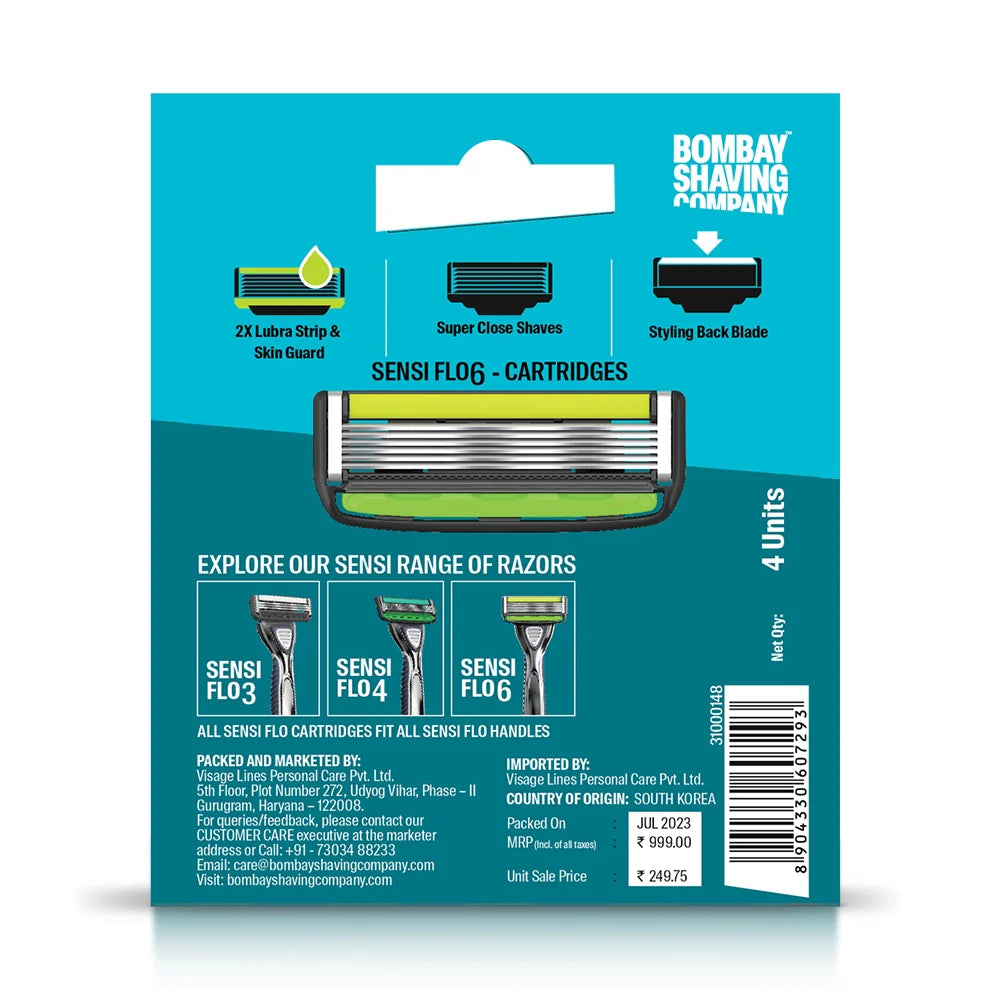Sensi Flo6 / Luxe Cartridge (Pack of 4 Blades)